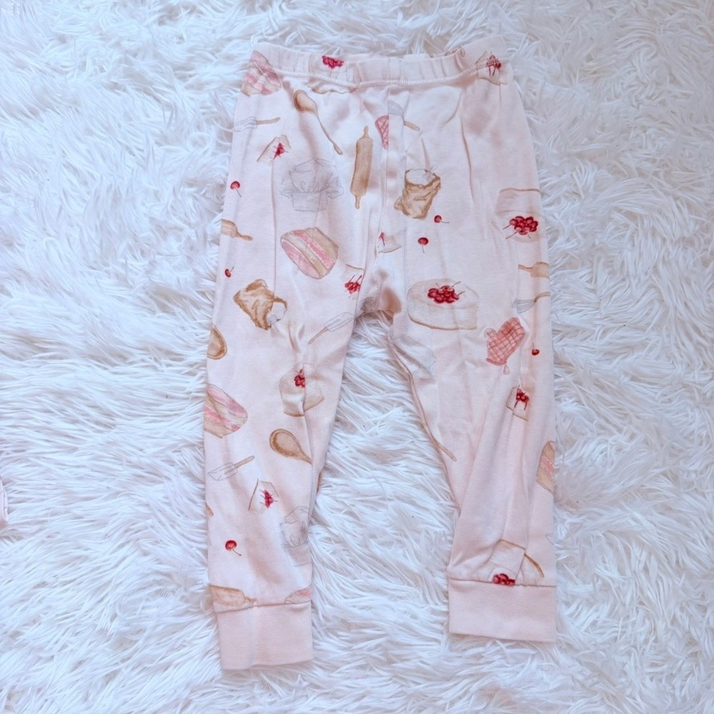 Burt's Bees Baby 18M Organic Cotton Pajamas Set Waffle Strawberry Baking 2-Pack - Picture 10 of 12